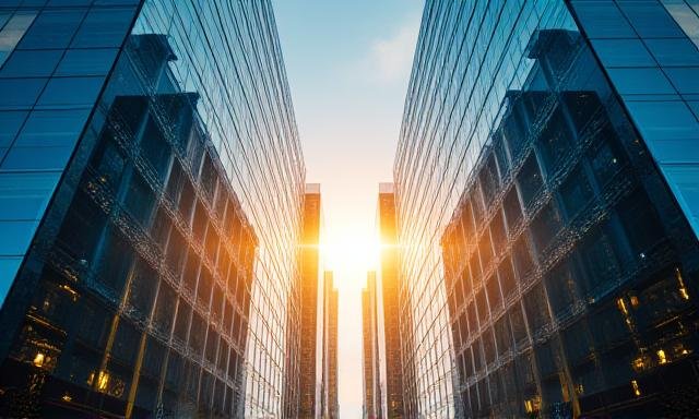 Abstract representation of geometric structures shifting into new alignment